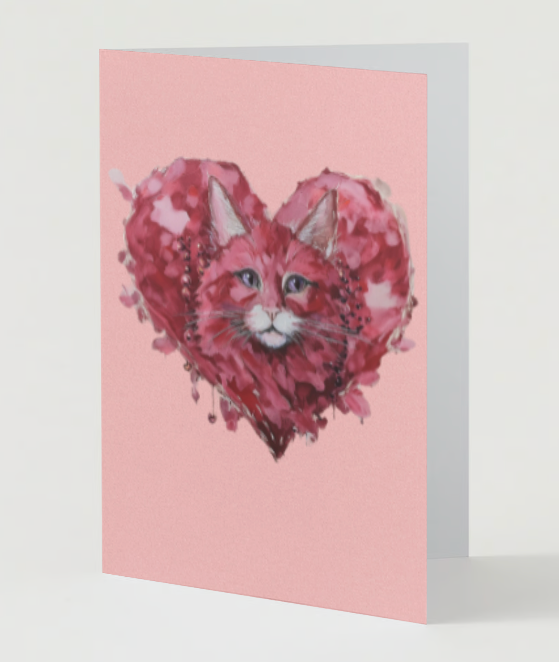 CAT PORTRAIT HEART - Greeting Cards Pack of 10 Perfect for Valentine's Day & Anniversaries