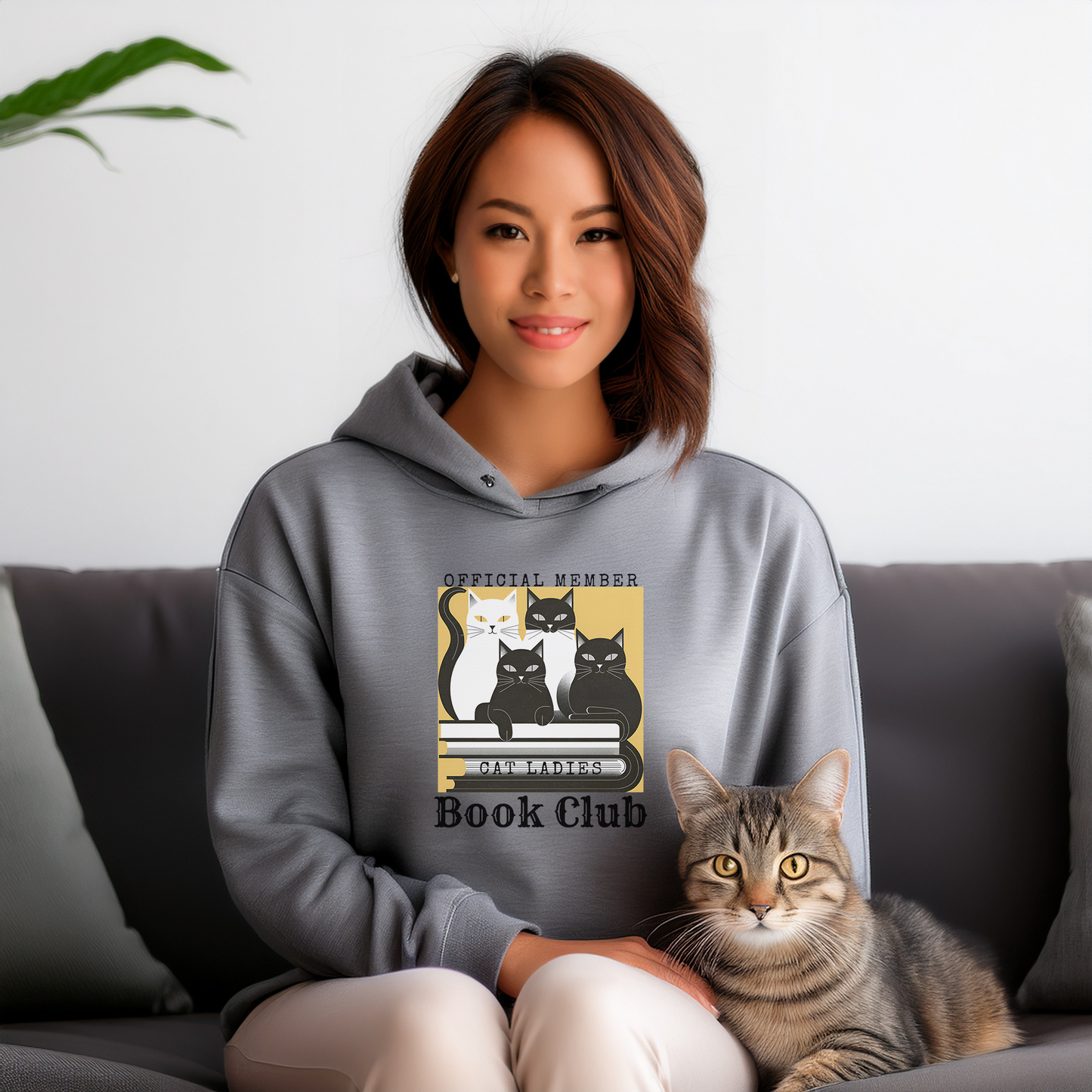 CAT LADY BOOK club (Classic Unisex Pullover Hoodie)