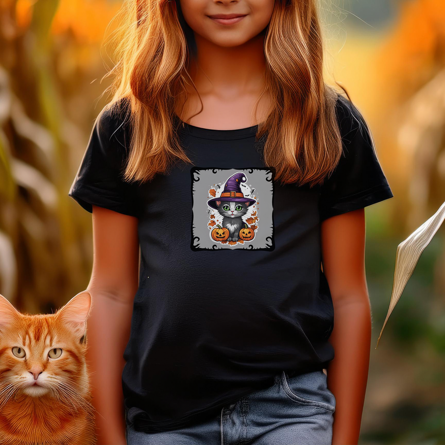 WITCHY CAT (Classic Kids Crewneck T-Shirt)
