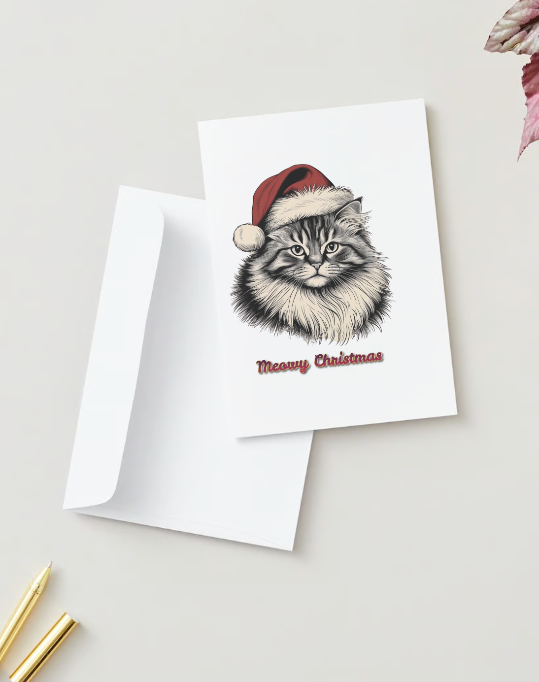 MEOWY CHRISTMAS Pack of 10 Christmas Greeting Cards (US & CA)