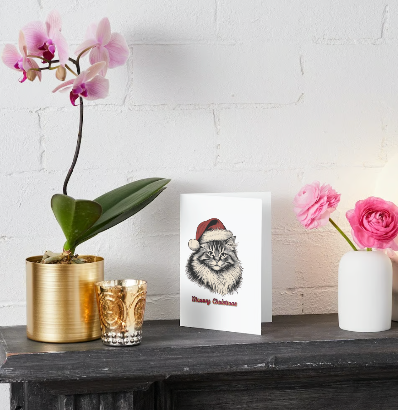 MEOWY CHRISTMAS Pack of 10 Christmas Greeting Cards (US & CA)