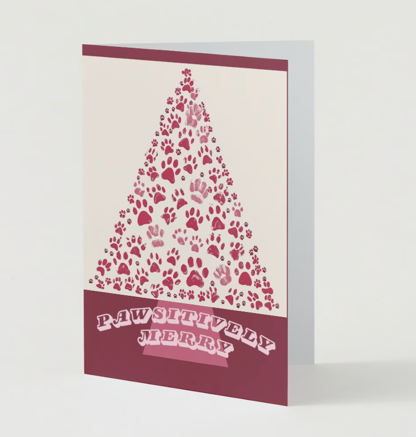 PAWSITIVELY MERRY Pack of 10 Christmas Greeting Cards (US & CA)
