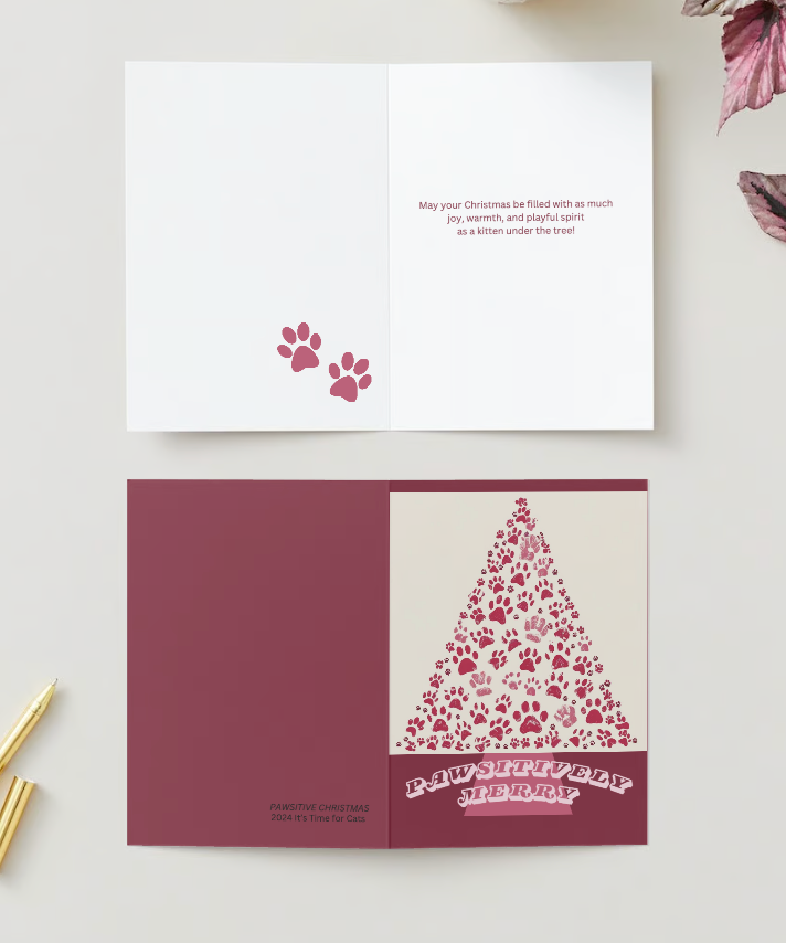 PAWSITIVELY MERRY Pack of 10 Christmas Greeting Cards (US & CA)