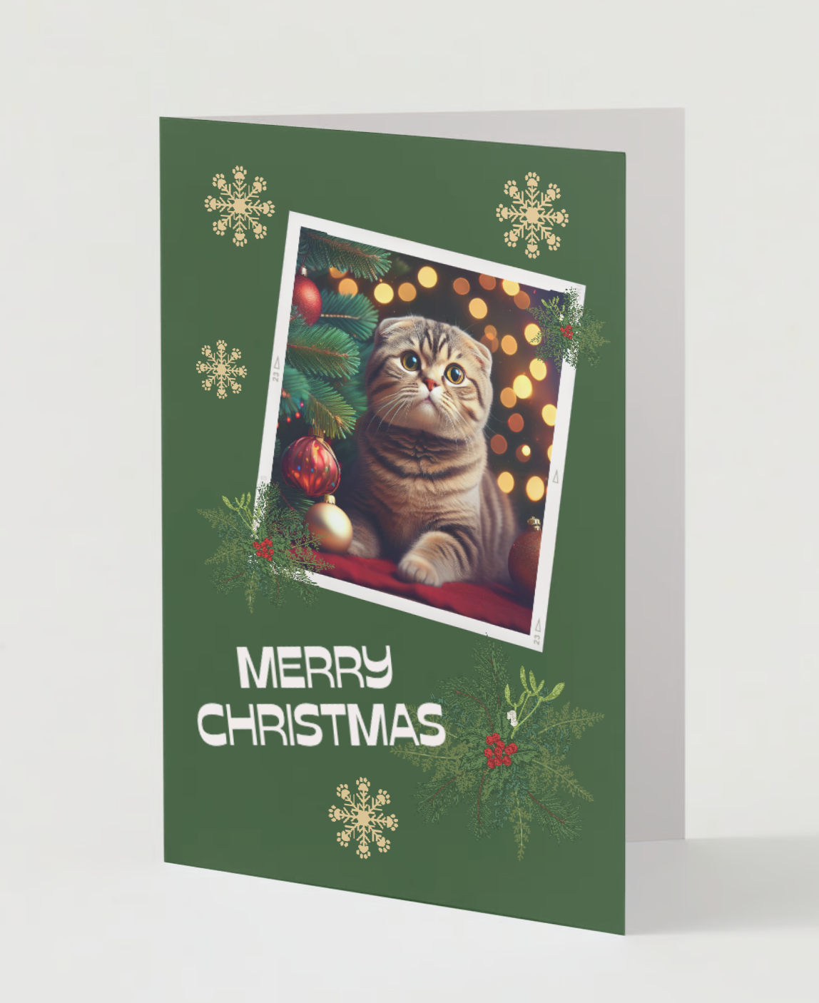 SCOTTISH FOLD CAT Pack of 10 Christmas Greeting Cards (US & CA)