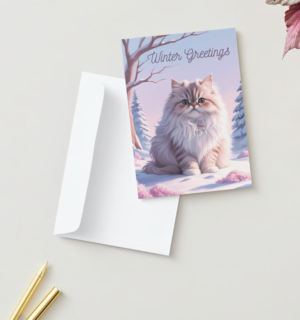 SWEET AND SNOWY Pack of 10 Happy New Year Greeting Cards (US & CA)