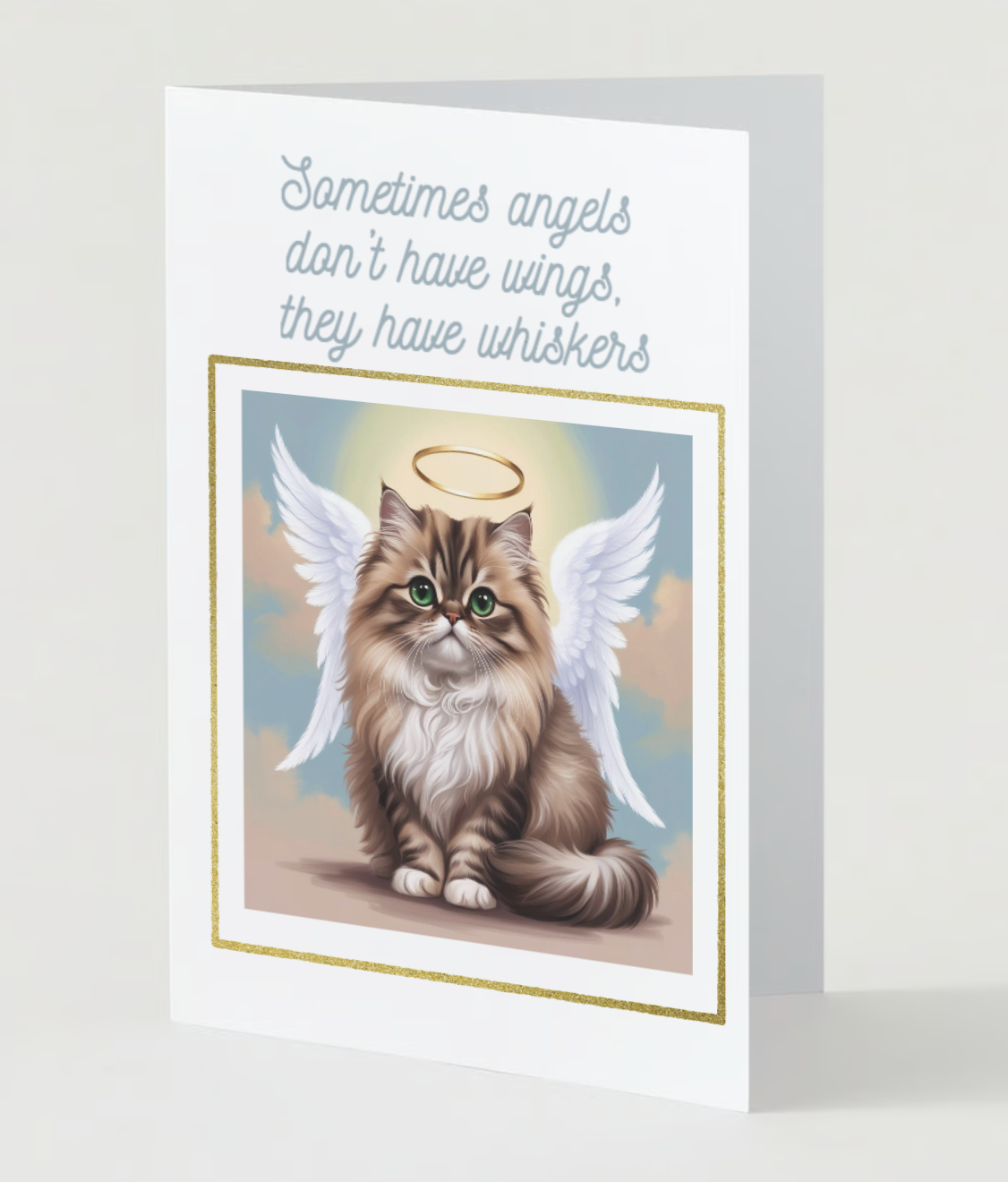 ANGEL CAT SYMPATHY Pack of 10 Pet Loss Sympathy Cards (US & CA)