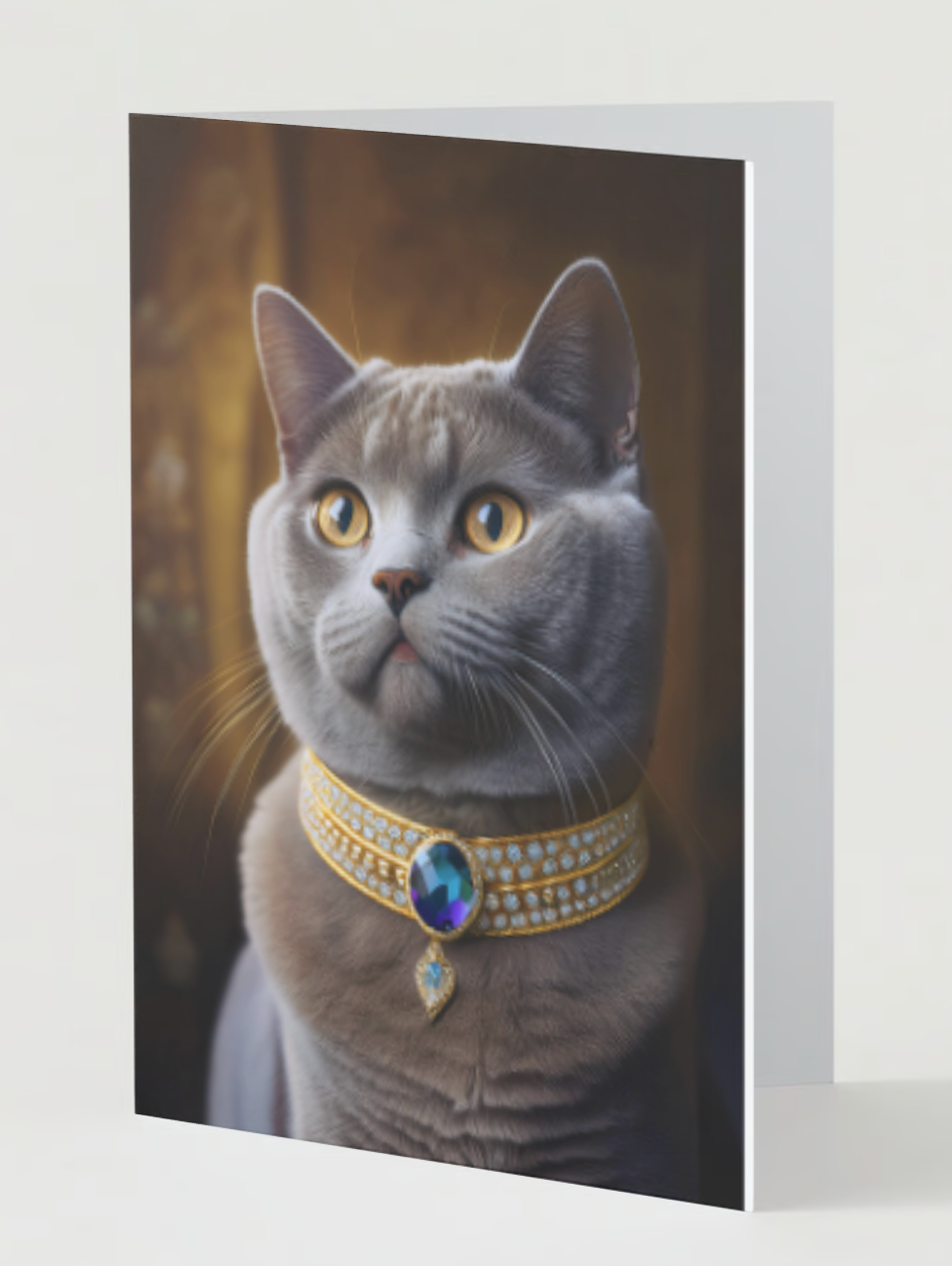 BRITISH SHORTHAIR CAT Pack of 10 Christmas Greeting Cards (US & CA)