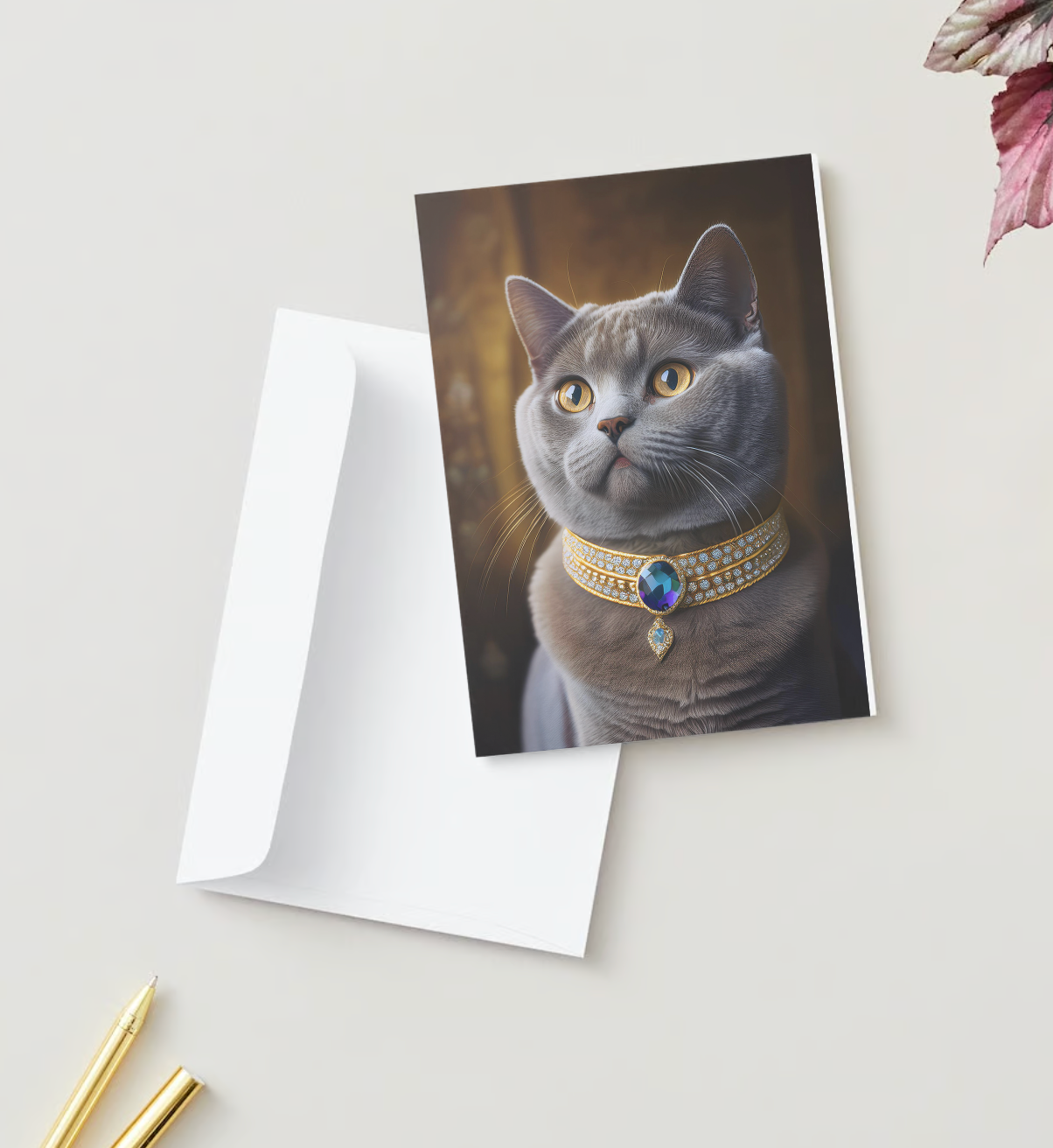 BRITISH SHORTHAIR CAT Pack of 10 Christmas Greeting Cards (US & CA)