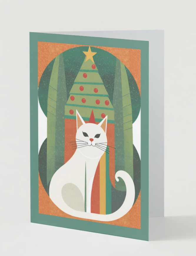 MID-CENTURY MOD Pack of 10 Holiday Greeting Cards (US & CA)