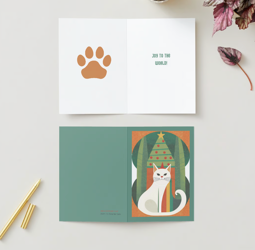 MID-CENTURY MOD Pack of 10 Holiday Greeting Cards (US & CA)