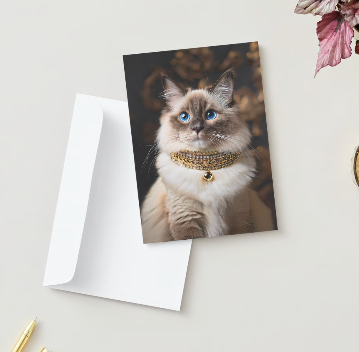 RAGDOLL CHRISTMAS CAT Pack of 10 Christmas Greeting Cards (US & CA)