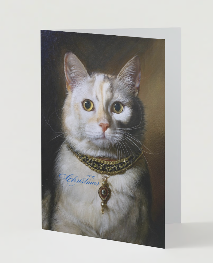 PATCHED TABBY CAT Pack of 10 Christmas Greeting Cards (US & CA)