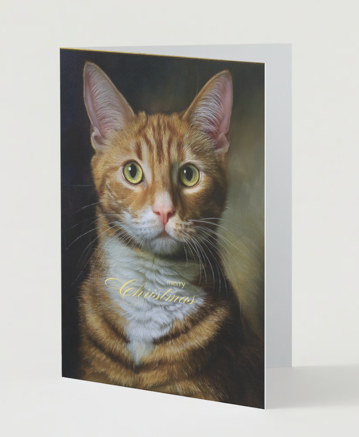 TABBY CAT GENTLEMAN Pack of 10 Christmas Greeting Cards (US & CA)