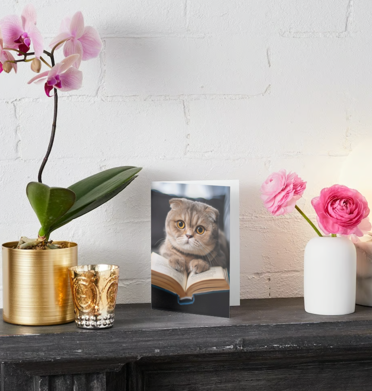 SCOTTISH FOLD HOLIDAY Pack of 10 Holiday Greeting Cards (US & CA)