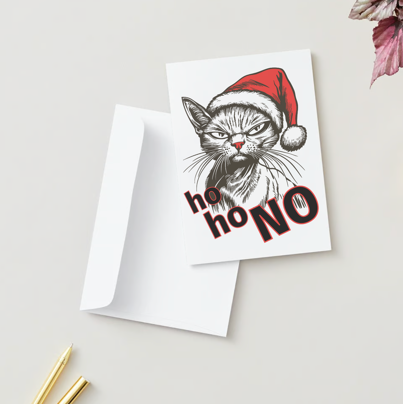 HO HO NO Pack of 10 Christmas Greeting Cards (US & CA)