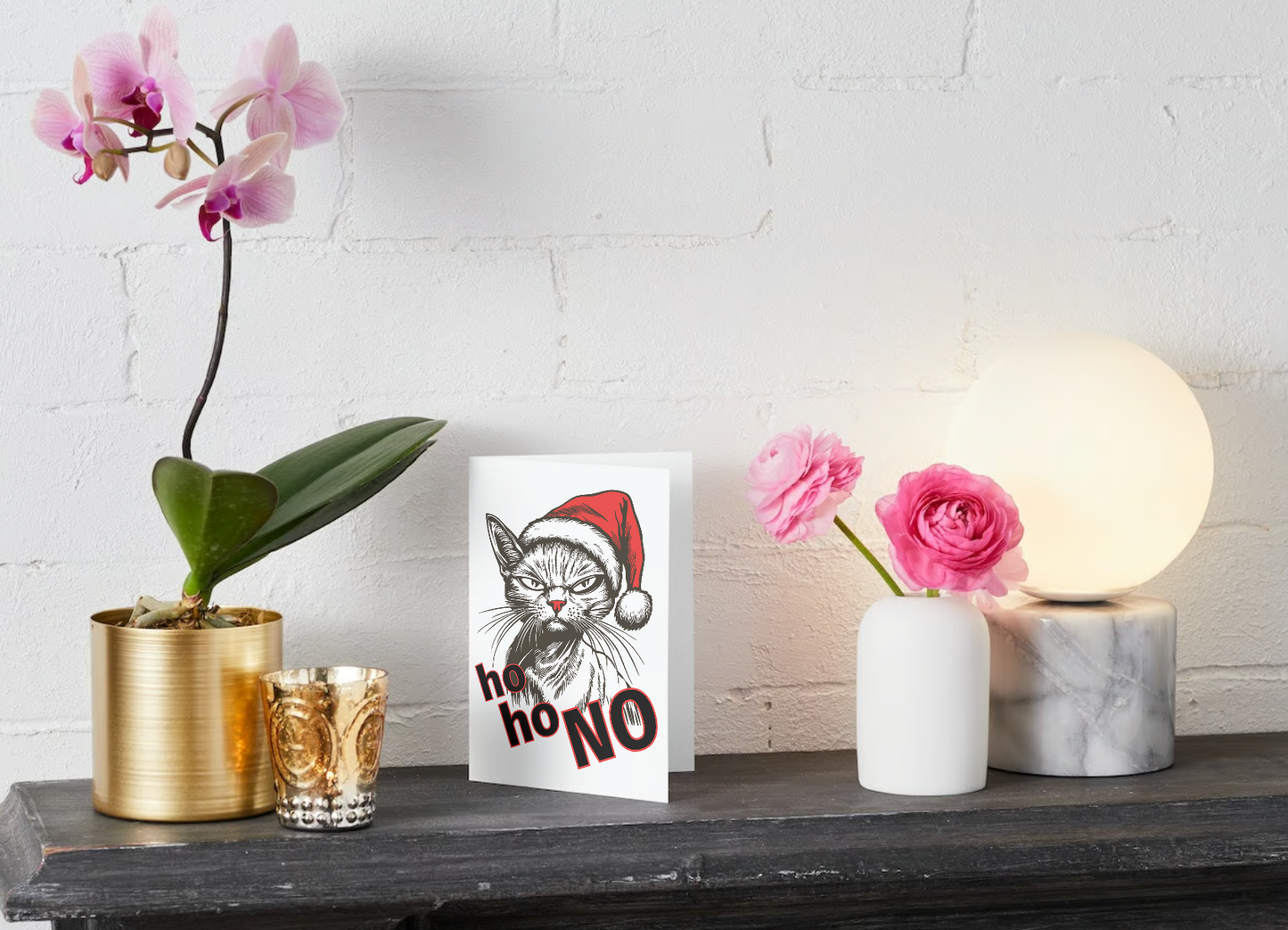 HO HO NO Pack of 10 Christmas Greeting Cards (US & CA)