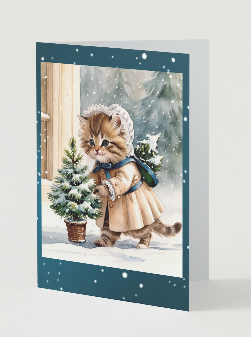 VICTORIAN CHRISTMAS KITTEN (Christmas Greeting Cards - Pack of 10 Festive Cards)