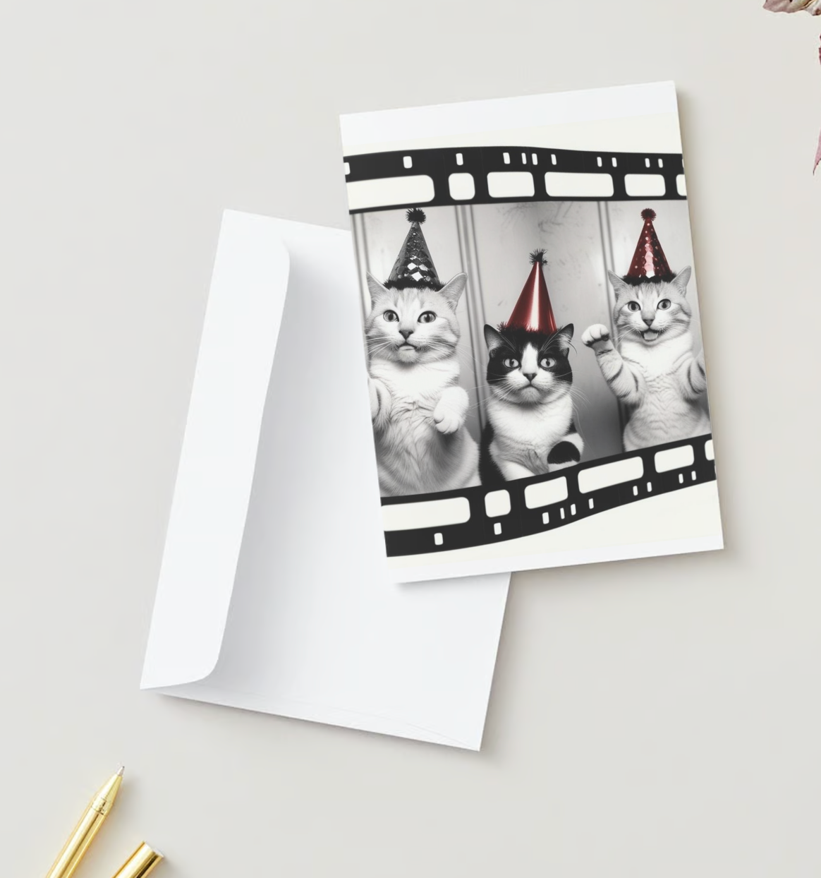 HAPPY BIRTHDAY CATS Pack of 10 Greeting Cards (US & CA)