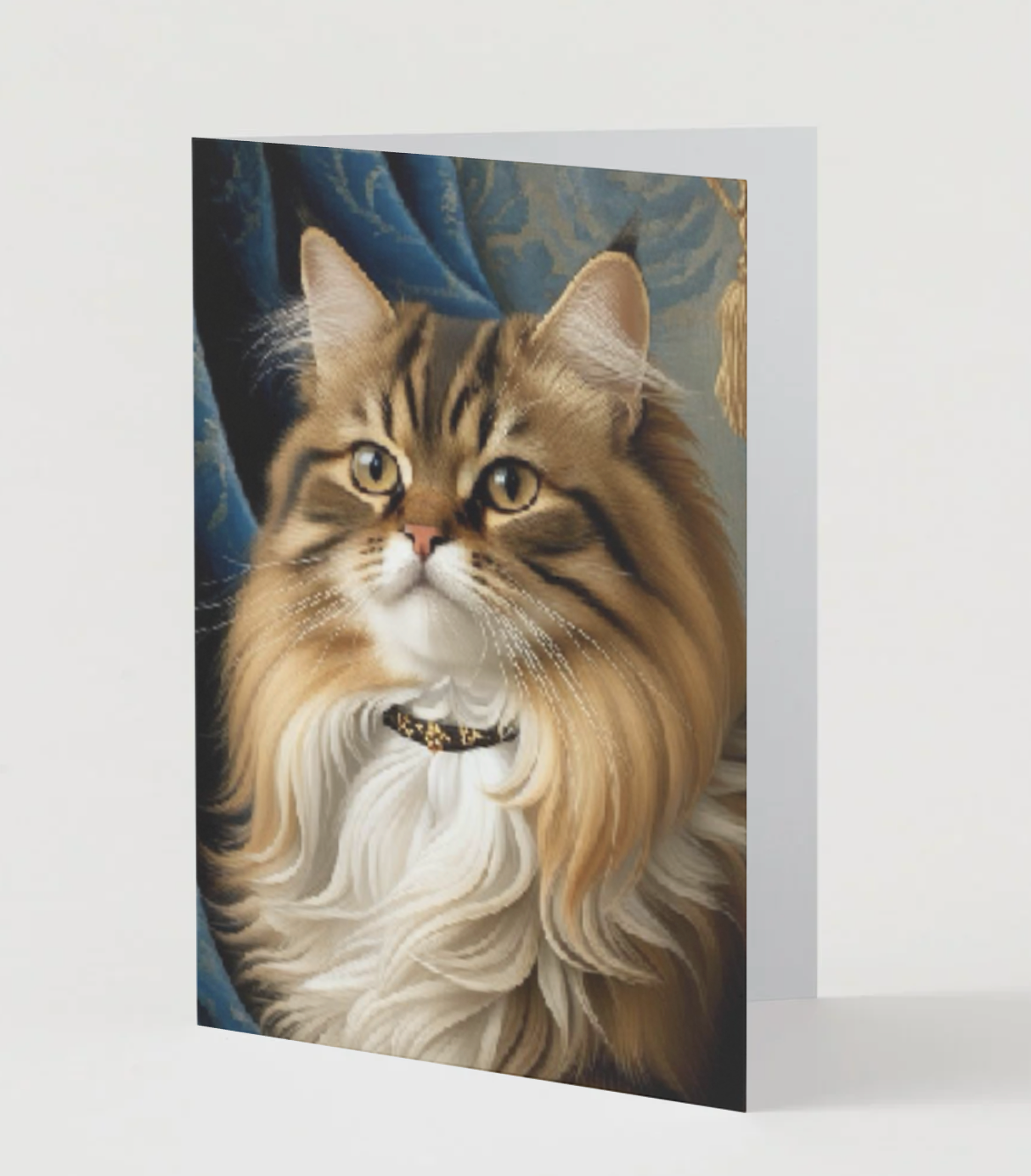PORTRAIT TABBY CAT Greeting Cards – Elegant XOXO Design (Pack of 10)