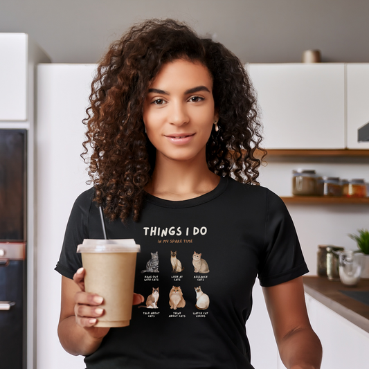 CAT LOVERS TEE - Playful Unisex Design Featuring Diverse Cat Breeds & Activities