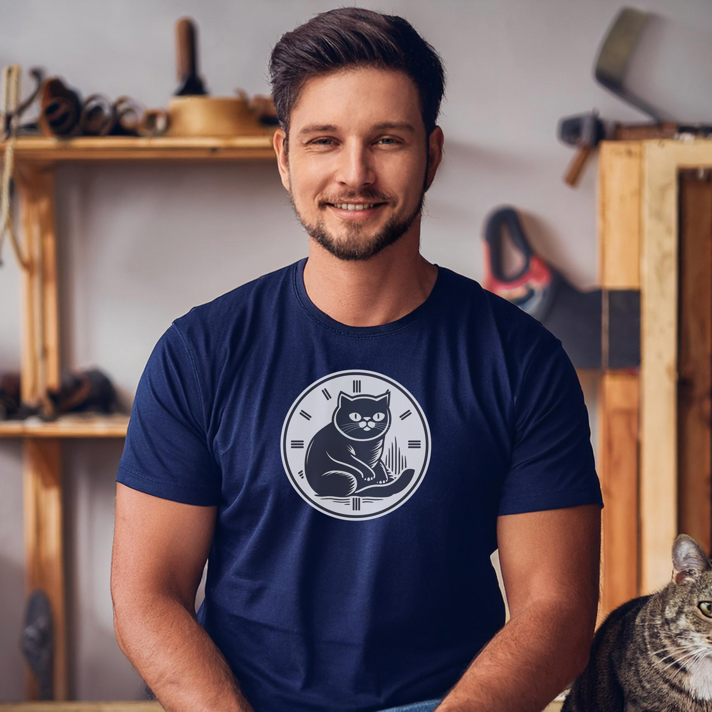 IT'S TIME FOR CATS -DARK BLUE (Unisex Logo T-Shirt)