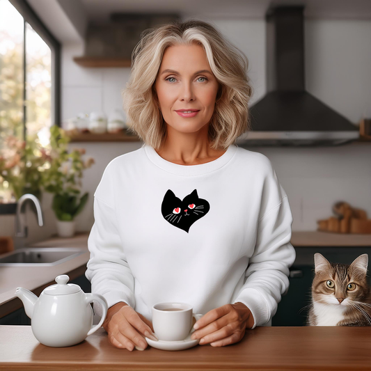 VALENTINE HEART CAT (Classic Unisex Crewneck Sweatshirt)