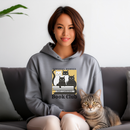 CAT LADY BOOK club (Classic Unisex Pullover Hoodie)