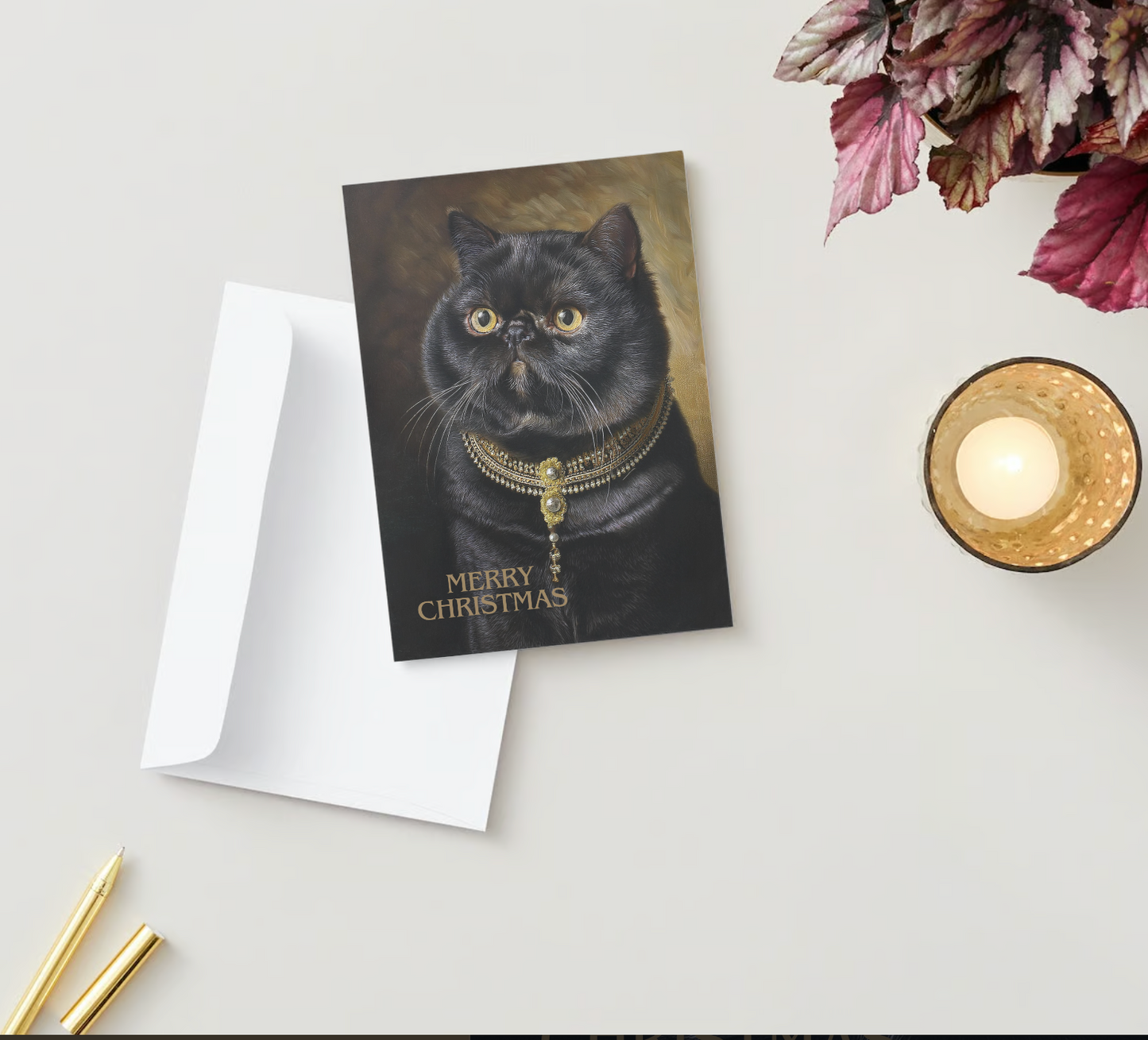 EXOTIC SHORTHAIR CAT Pack of 10 Christmas Greeting Cards (US & CA)