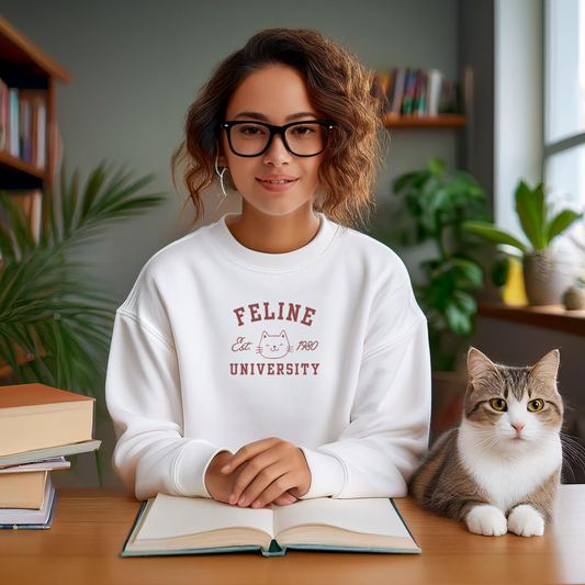 FELINE UNIVERSITY (Classic Unisex Crewneck Sweatshirt)