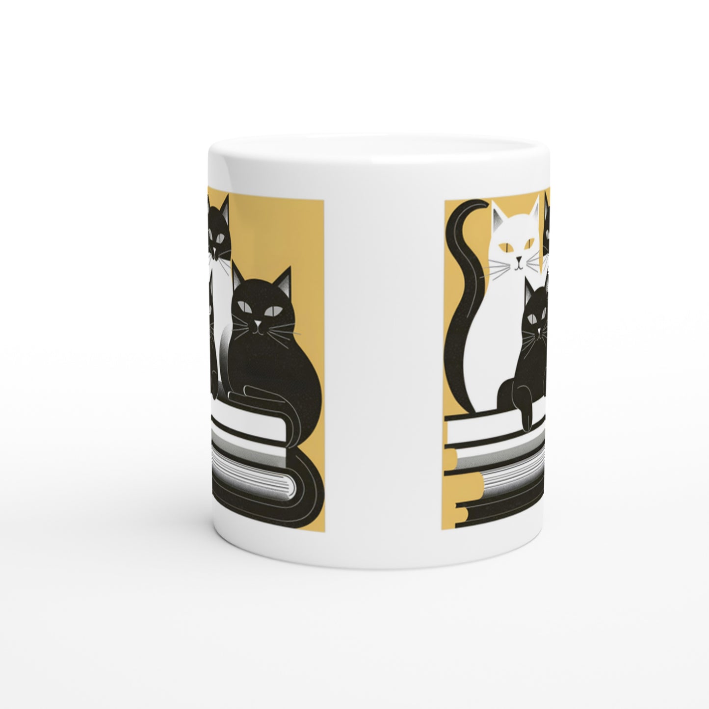CAT BOOK CLUB White 11oz Ceramic Mug