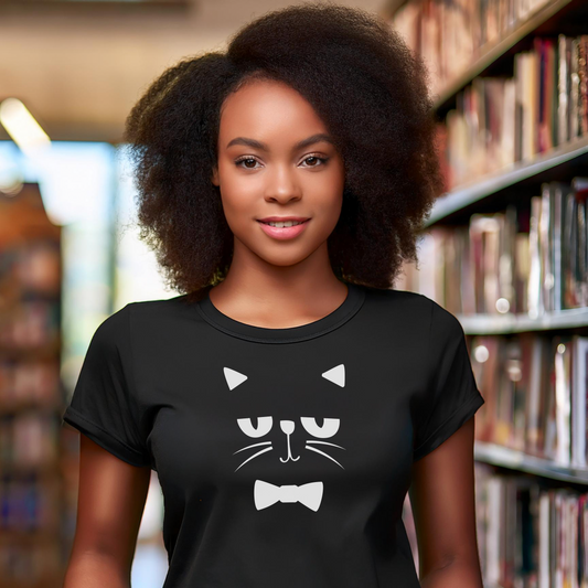 GENTLEMEN BOWTIE CAT WHITE (Premium Unisex Crewneck T-Shirt)