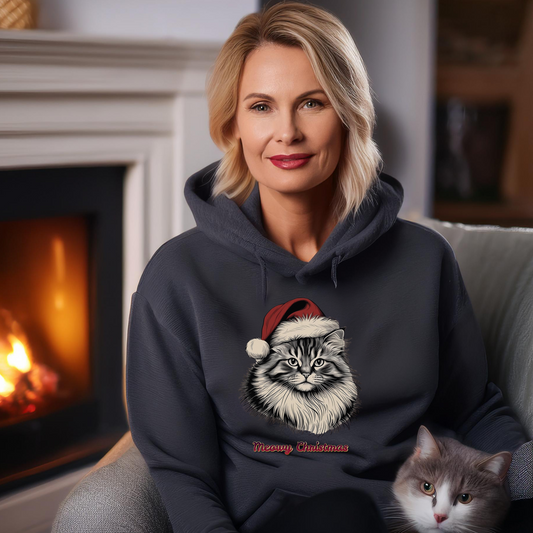 MEOWY CHRISTMAS (Classic Unisex Pullover Hoodie)