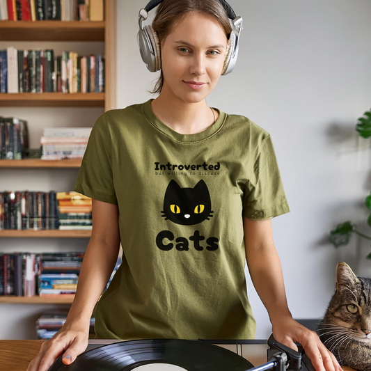 INTROVERTED CAT (Premium Unisex Crewneck T-Shirt)