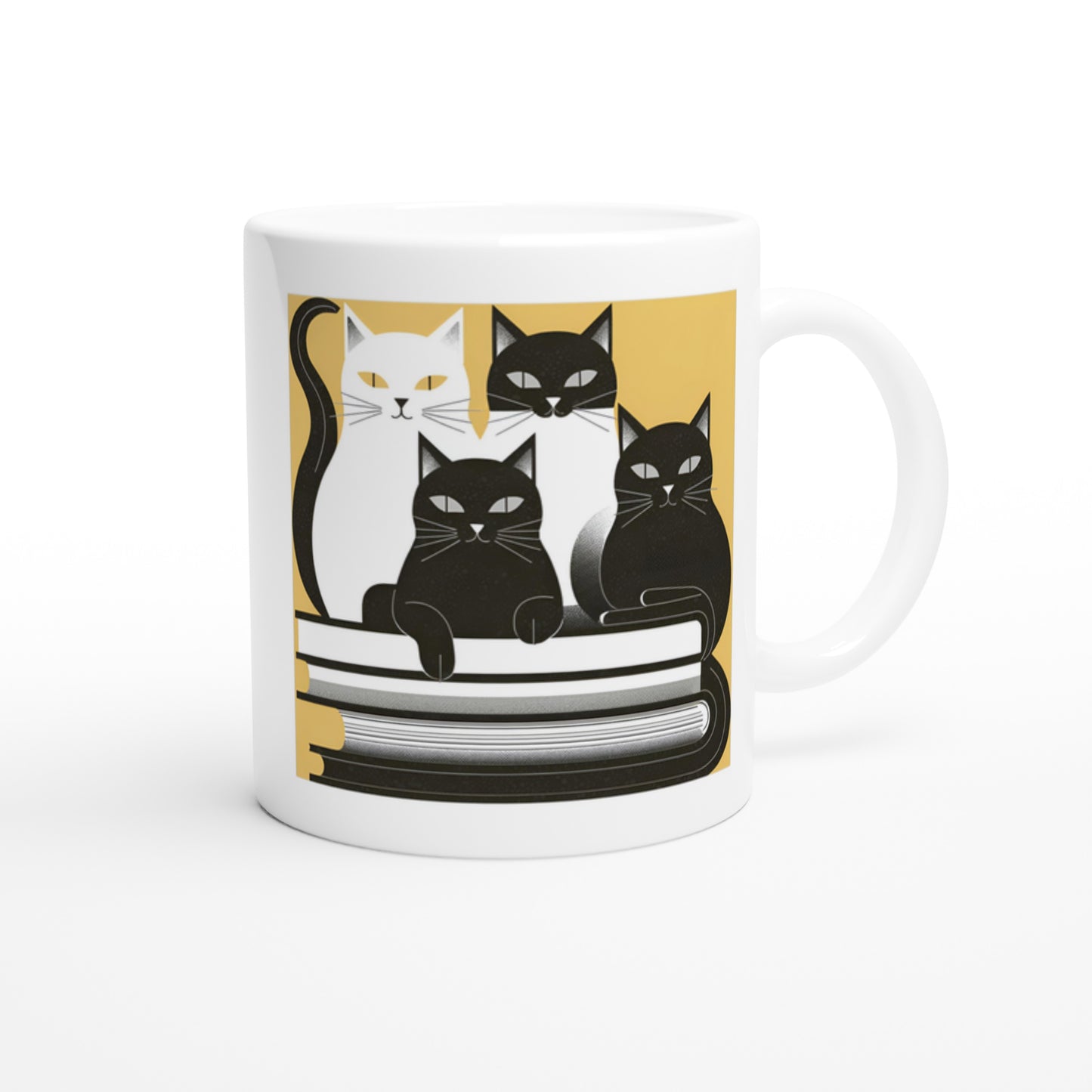 CAT BOOK CLUB White 11oz Ceramic Mug
